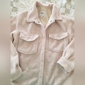 Abercrombie & Fitch Soft Beige Teddy Jacket